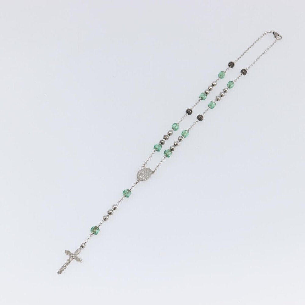 Dolce & Gabbana Cross Pendant Metal with Crystals, Enamel and Faux Pearls